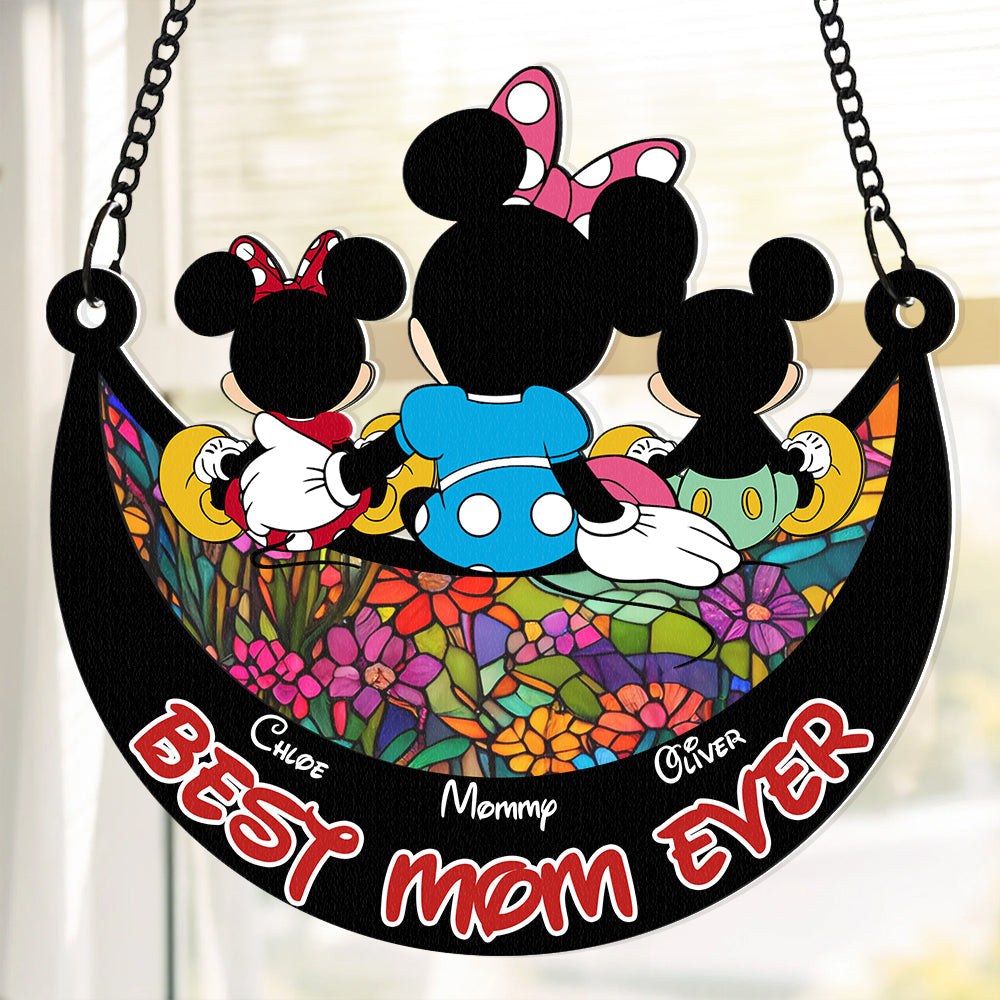 Best Mom Ever – Personalized Suncatcher Ornament for Mother's Day – Gift for Mom, Grandma & Kids Ornament PopCulturePrints
