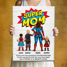 Load image into Gallery viewer, Custom Super Mom Canvas Print - Personalized Family Heroes Poster & Canvas PopCulturePrints