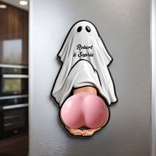 Load image into Gallery viewer, "Spooktacular Fun!" - Naughty Ghost Anti-collision Acrylic Fridge Magnet - Personalized Gifts for Couples, Friends, & More