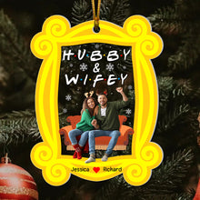 Load image into Gallery viewer, Personalized Couples Christmas Acrylic Ornament - Hubby & Wifey Ornament PopCulturePrints