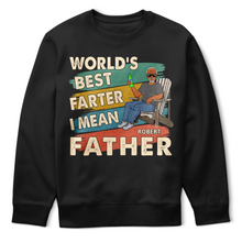 Load image into Gallery viewer, World's Best Farter I Mean Father Funny Personalized T-Shirt - Perfect Gift for Dads, Husbands, and New Fathers T-shirt PopCulturePrints