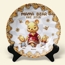 Load image into Gallery viewer, "Celebrate Mom's Love with Personalized Touch" - Ceramic Round Plate, Custom Gift for Mom, Grandma, and Kids Ceramic Round Plate PopCulturePrints