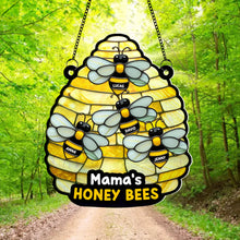 Load image into Gallery viewer, Mama's Honey Bees - Personalized Suncatcher Ornament for Mom, Grandma & More Ornament PopCulturePrints