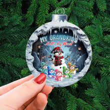 Load image into Gallery viewer, Personalized Snowman Family Christmas Ornament for Grandma Ornament PopCulturePrints