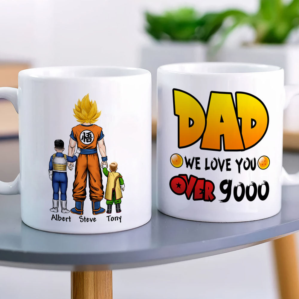 Over 9000 Personalized Dad Mug - Custom Anime Gift Coffee Mug PopCulturePrints