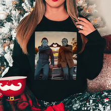 Load image into Gallery viewer, Classic Horror Icons Christmas Sweater Shirts PopCulturePrints