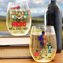 Load image into Gallery viewer, "Super Mom: The Only Hero We'll Ever Need" - Personalized Egg Cup for Mom, Grandma, and More Glass Egg Cup PopCulturePrints