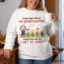 Load image into Gallery viewer, Personalized Grandchildren Cartoon T-Shirt Shirts PopCulturePrints