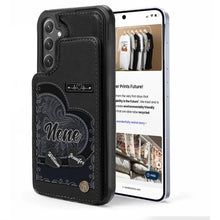 Load image into Gallery viewer, “Cherished Moments with Grandma” - Personalized Leather Flip Wallet Phone Case - Perfect Gift for Mom and Grandma Leather Flip Wallet Phone Case PopCulturePrints