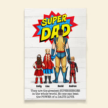 Load image into Gallery viewer, Custom Super Dad Canvas Print with Superhero Family Poster & Canvas PopCulturePrints