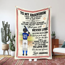 Load image into Gallery viewer, Personalized Baseball Love Blanket for Grandson Blanket PopCulturePrints