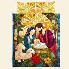 Load image into Gallery viewer, Nativity Scene Christmas Quilt Bed Set Blanket PopCulturePrints