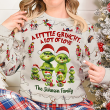 Load image into Gallery viewer, Personalized Family Grinch Christmas Sweater - A Little Grinchy, A Lot of Love AOP Products PopCulturePrints