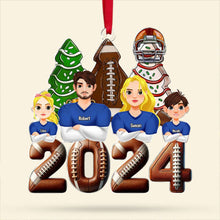 Load image into Gallery viewer, Personalized Football Family Christmas Ornament 2024 Ornament PopCulturePrints
