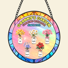 Load image into Gallery viewer, "Celebrate Nature's Beauty" - Personalized Birth Month Flower Stained Glass Ornament - Gift for Grandma and Loved Ones Ornament PopCulturePrints