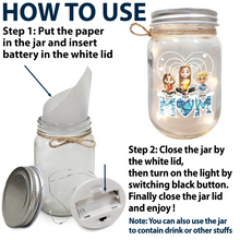 Load image into Gallery viewer, We Love You Mom! - Personalized Mason Jar Light for Young Mothers and Children Mason Jar Light PopCulturePrints