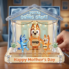Load image into Gallery viewer, “For the Best Mom in the Wild” - Predator Mom and Cubs Acrylic Plaque - Personalized Gift for Moms and Grandmas Light Box PopCulturePrints