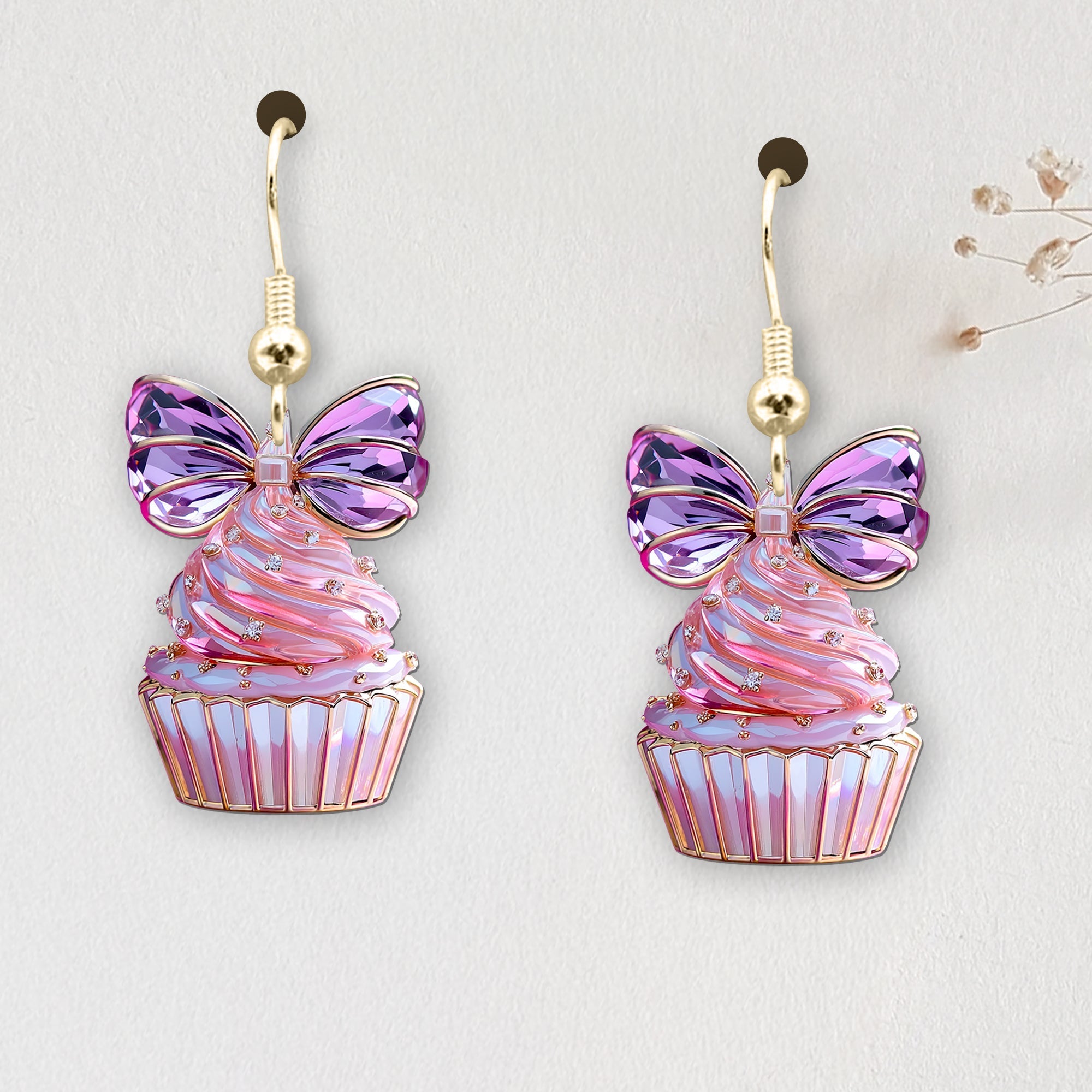 Cute Cupcakes Earrings - Personalized Gifts For Cartoon Lovers Earrings PopCulturePrints
