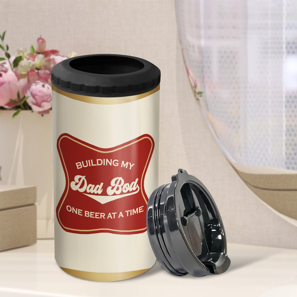 Custom Dad Bod 4-in-1 Can Cooler Tumbler - Personalized Gift for Dad Can Cooler PopCulturePrints