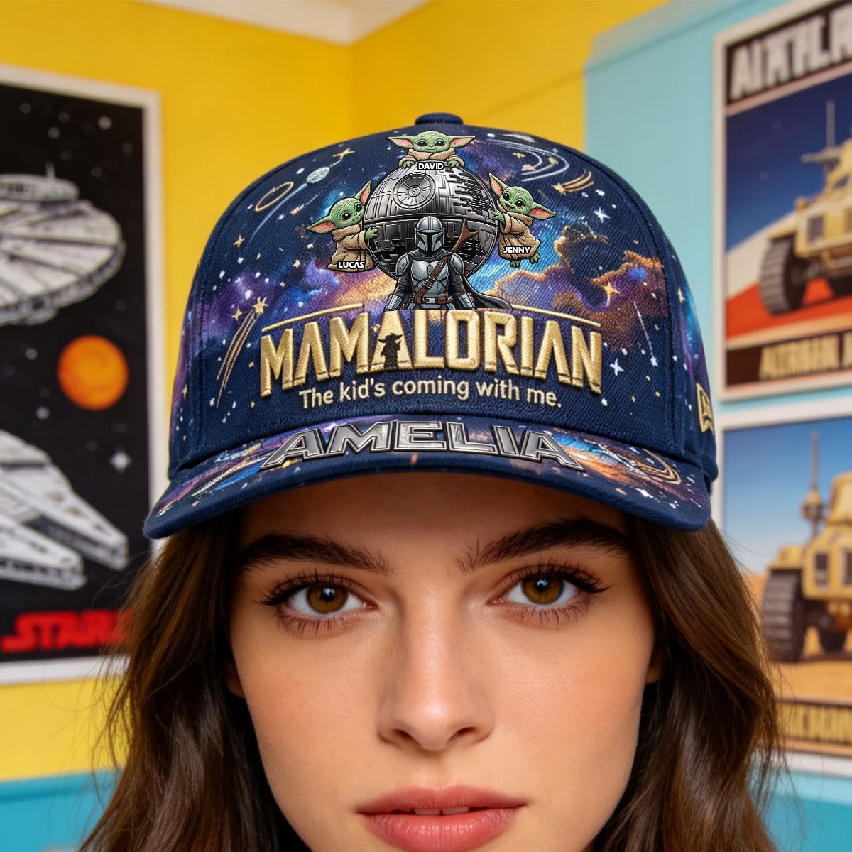 "A Mom's Superpower in the Galaxy - Warrior Mom Classic Cap" - Personalized Gifts for Mom, Grandma, and More Caps PopCulturePrints