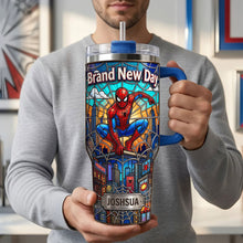 Load image into Gallery viewer, “Brand New Day: A Tribute to Heroes” - Adventure Tumbler Handle, Personalized Gift for Fans
