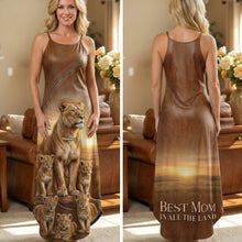 Load image into Gallery viewer, Best Mom In All The Land - Personalized Lion Mom Suspender Maxi Dress For Mother's Day Dress PopCulturePrints
