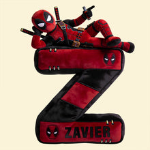 Load image into Gallery viewer, Unleash Your Inner Antihero with the Chaotic Red Alphabet Letter Pillow - Personalized Gift for Kids Pillow PopCulturePrints
