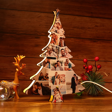 Load image into Gallery viewer, Personalized Christmas Tree Shaped Photo Light - Custom Family Gift
