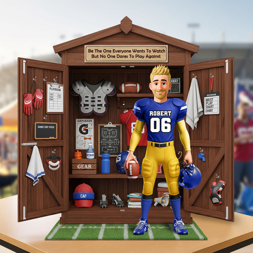 Be The One Everyone Wants To Watch - Personalized Football Locker Plaque for Football Lovers Shaped Plaques PopCulturePrints