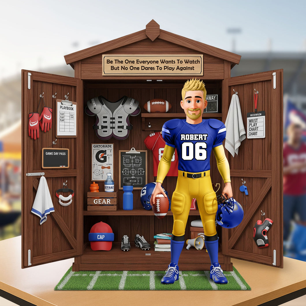 Be The One Everyone Wants To Watch - Personalized Football Locker Plaque for Football Lovers Shaped Plaques PopCulturePrints
