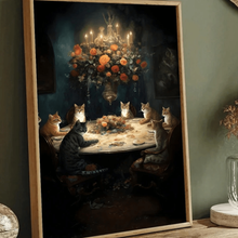 Load image into Gallery viewer, Enchanted Cat Gathering Retro Art Canvas Print Poster &amp; Canvas PopCulturePrints
