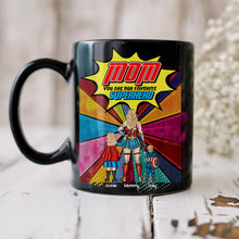 Load image into Gallery viewer, Mom, You Are Our Favorite Superhero - Personalized Black Coffee Mug Coffee Mug PopCulturePrints
