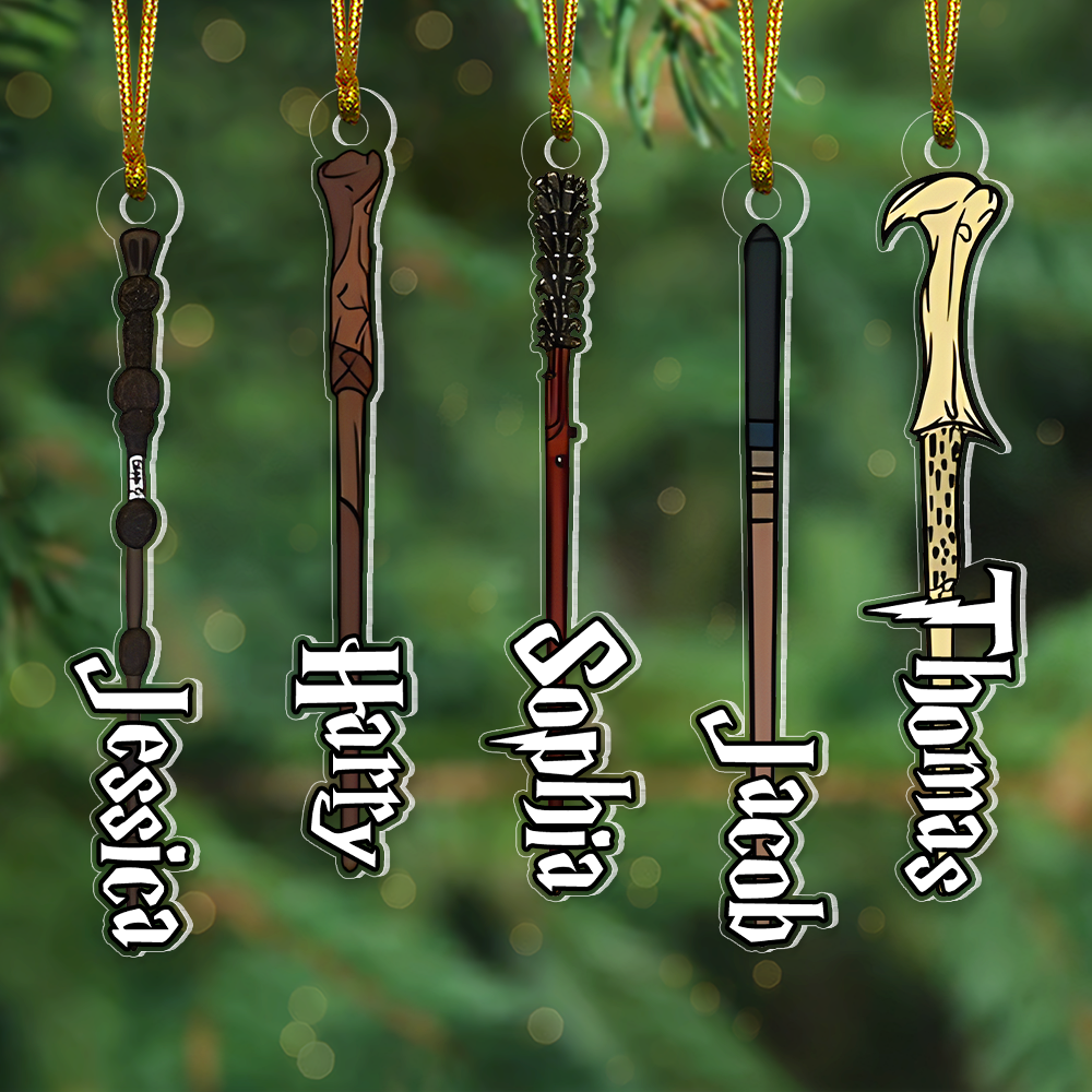 Personalized Magic Wand Christmas Ornaments for Magic Lovers