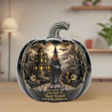 Load image into Gallery viewer, &quot;I’m Not A Bad Witch, I’m A Real Witch&quot; - Personalized Witch Plaque - Unique Gift for Magic Lovers Shaped Plaques PopCulturePrints
