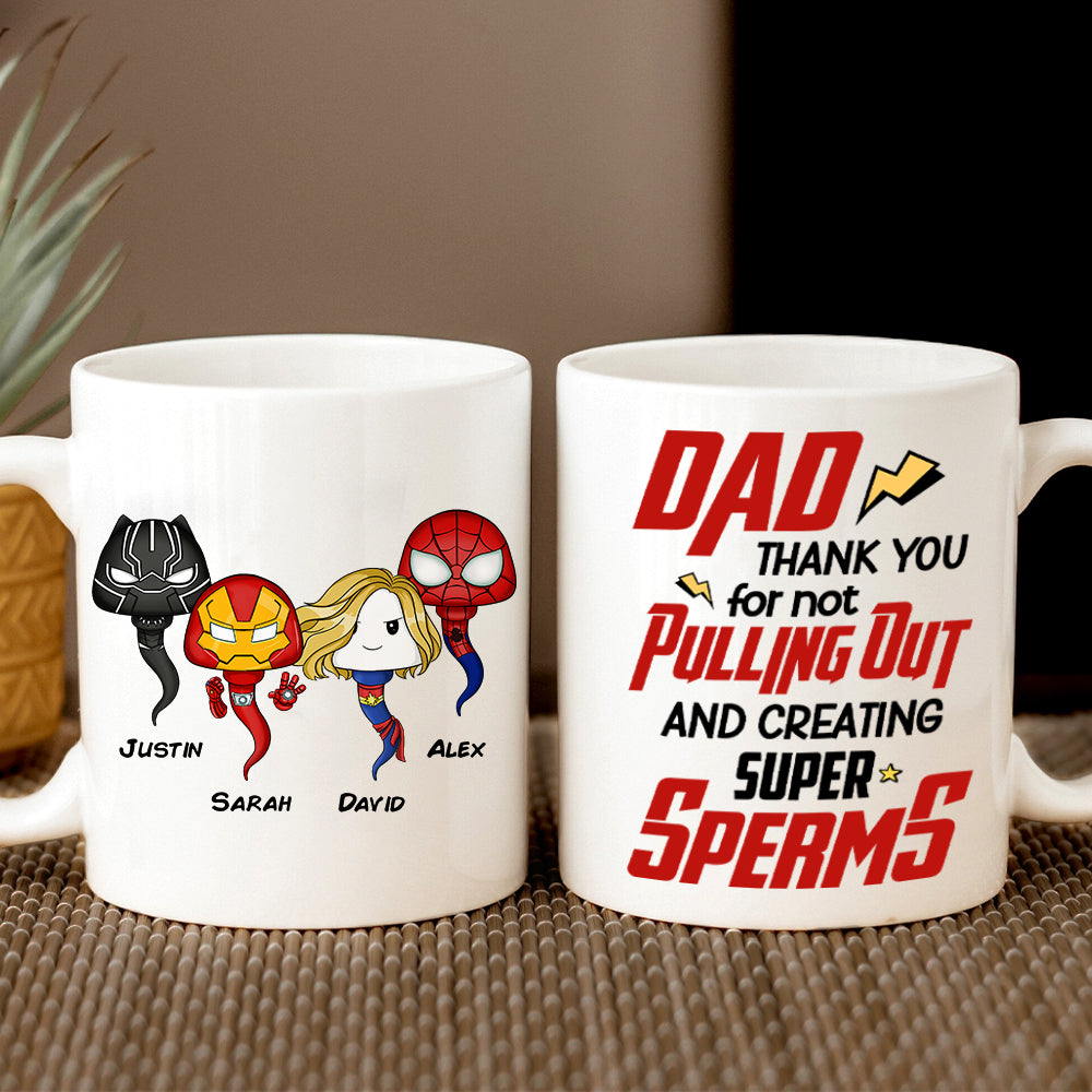 Super Dad Personalized Superhero Mug - Fun Father's Day Gift Coffee Mug PopCulturePrints