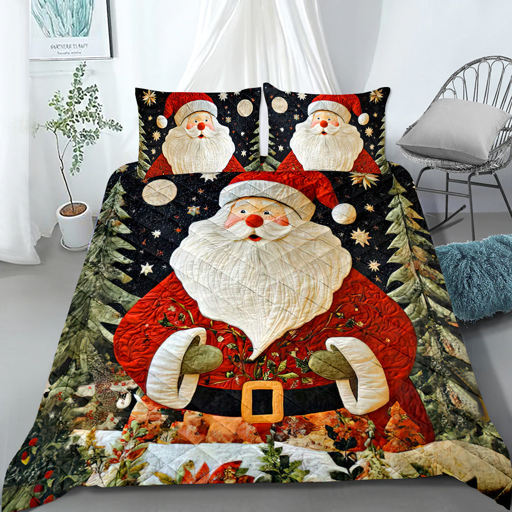 Festive Santa Claus Christmas Quilt Bed Set Blanket PopCulturePrints