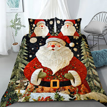 Load image into Gallery viewer, Festive Santa Claus Christmas Quilt Bed Set Blanket PopCulturePrints

