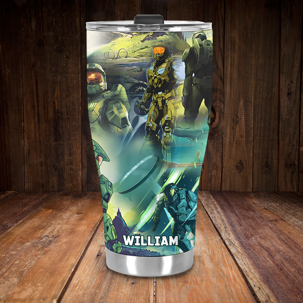 Personalized Sci-Fi Adventure 30oz Tumbler - Halo Inspired Tumbler Cup PopCulturePrints