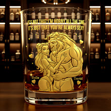 Load image into Gallery viewer, “It's Just That You’re Always Sexy” - Personalized Dreamy Fairytale Couple Round Glass - Unique Gift for Couples Glass PopCulturePrints
