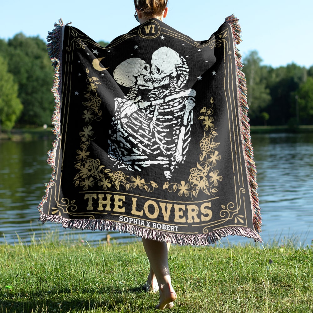 Spooky Lovers Personalized Halloween Blanket - Valentine's Day Gifts and Custom Gifts for Couples Blanket PopCulturePrints