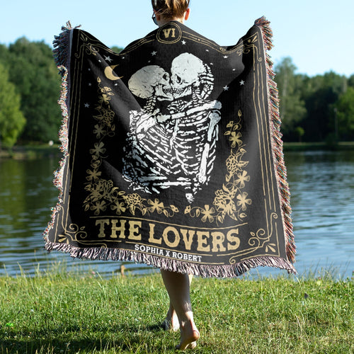 Spooky Lovers Personalized Halloween Blanket - Valentine's Day Gifts and Custom Gifts for Couples Blanket PopCulturePrints