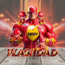 Load image into Gallery viewer, “Superheroes for Super Dads” - Flash Dad Plaque, Personalized Gift for Dads, Grandpas, and Father Figures Shaped Plaques PopCulturePrints
