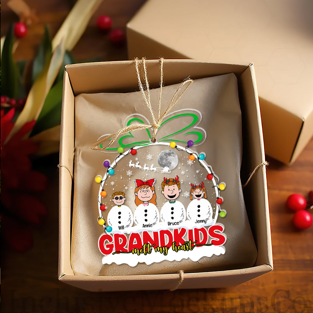 Personalized Grandkids Christmas Ornament - Custom Acrylic Design Ornament PopCulturePrints
