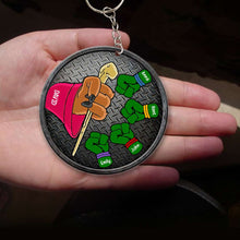 Load image into Gallery viewer, Custom Dad Keychain - Fist Bump Design Keychains PopCulturePrints

