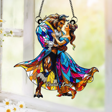 Load image into Gallery viewer, “Love Through the Ages” - Personalized Suncatcher Ornament for Couples Ornament PopCulturePrints
