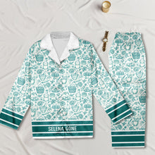 Load image into Gallery viewer, &quot;Bake Your Dreams Into Reality&quot; - Personalized Bakers At Rest Button Up Pajama Set - Custom Gift for Baking Enthusiasts, Friends, Family Pajama Set PopCulturePrints
