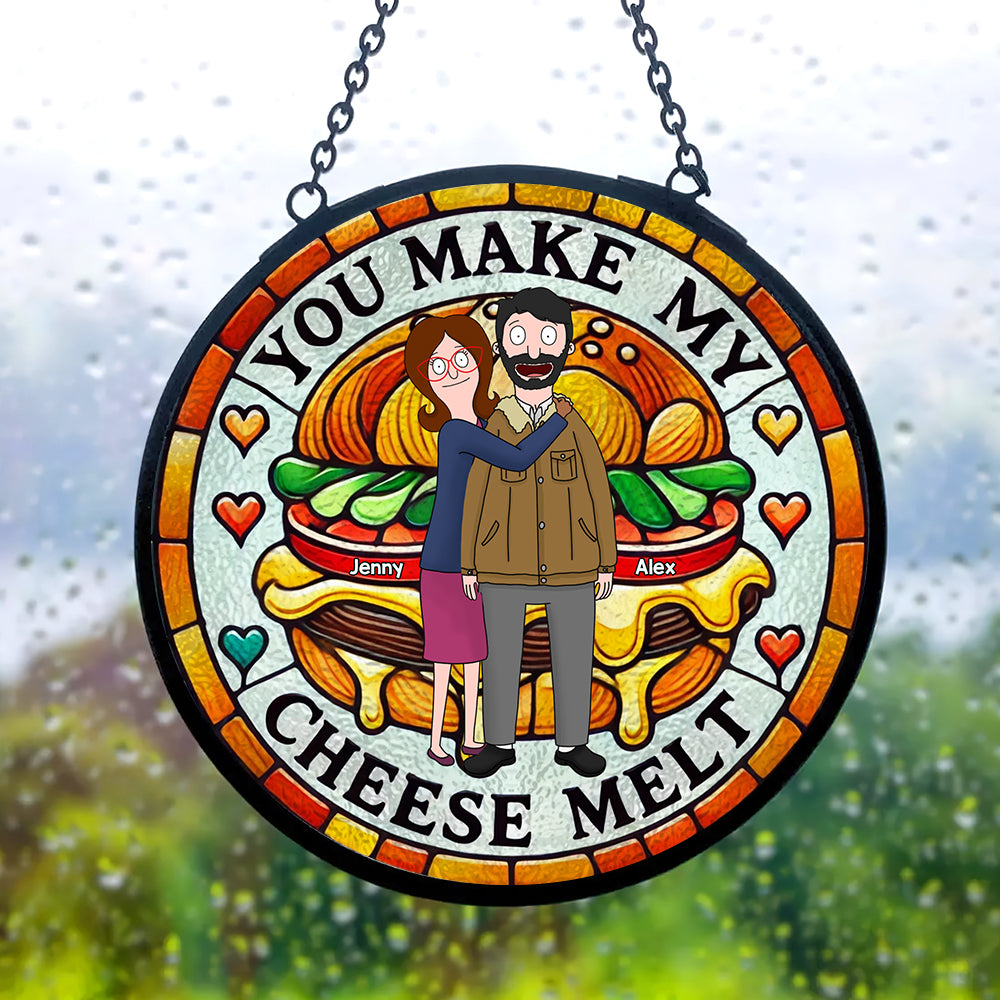 Personalized Stained Glass Suncatcher for Couples - Unique Valentine's Day Gifts Ornament PopCulturePrints