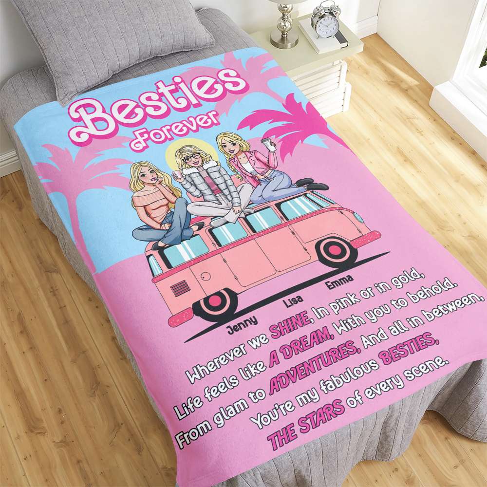 Personalized Besties Forever Blanket with Custom Names