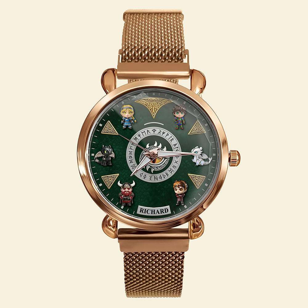 “Adventure Awaits: Dive into Fantasy” - Epic Flight Adventure Mesh Strap Quartz Watch - Personalized Gift for Fantasy Fans Quartz Watch PopCulturePrints