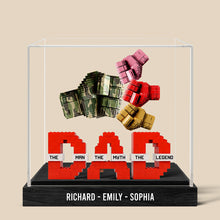 Load image into Gallery viewer, &quot;The Man, The Myth, The Legend&quot; - Personalized Legend Fist Bump Dad Acrylic Plaque - Unique Gift for Dads, Grandpas, and More Shaped Plaques PopCulturePrints
